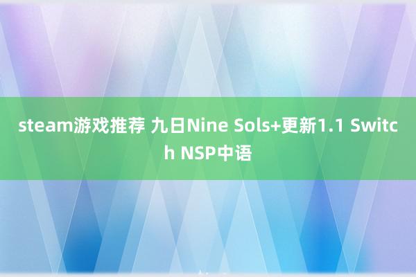 steam游戏推荐 九日Nine Sols+更新1.1 Switch NSP中语